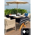 thumbnail image 5 of Outdoor Tablecloth with Umbrella Hole for Patio/Picnic/Party/Camping, Black Geometric Waterproof Table Cloth Rectangle Table Cover Washable, Bohemia Stripes Color Block Modern (60"x 120"), 5 of 9