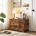 thumbnail image 6 of SuperDeal 30-Inch Lift Top Storage Chest Wooden Home Organizer Bench with Safety Hinged Lid Large MDF Toy Box Entryway Bedroom Living Room, Rustic Brown, 6 of 14