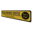 thumbnail image 4 of Fresh Brewed Coffee Novelty Sign, Metal Wall Decor - 4x18 inches, 4 of 4