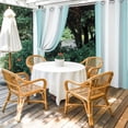 thumbnail image 4 of Outdoor Curtains for Patio Waterproof, Teal Ombre Windproof Pravicy Outside Porch Blackout Curtain, Turquoise White Gradient Modern Abstract Art Sun Blocking Grommets Curtains for Cabana 54"x108", 4 of 9
