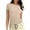 Beige, variant on Qiaocaity Summer Shirts for Women Short Sleeve Solid Color Basics Crewneck Casual Top Pullover T Shirt Beige L