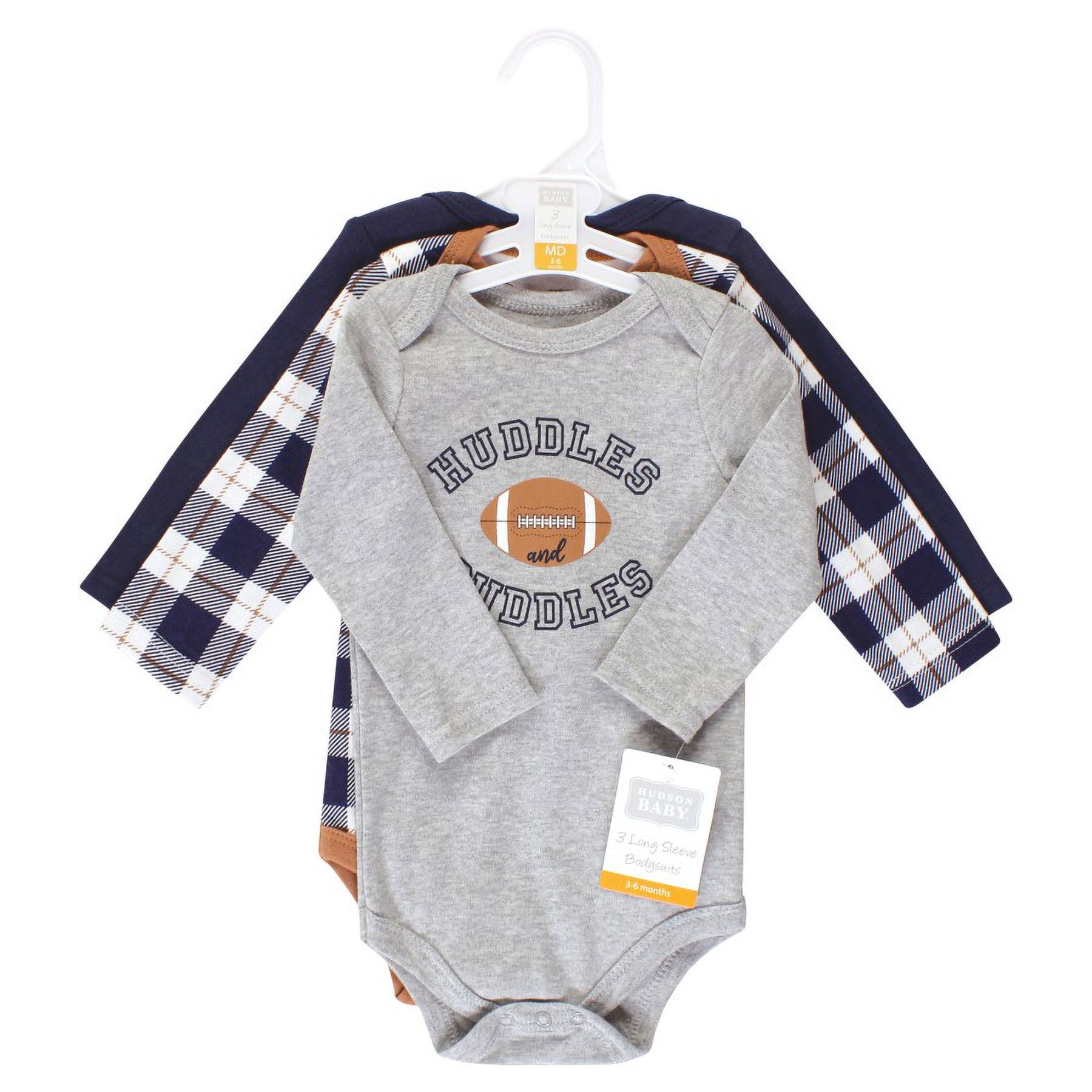 Hudson Baby Cotton Long-Sleeve Bodysuits, 3- Pack, Newborn- 24 Months
