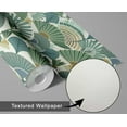thumbnail image 6 of S4Sassy Peel and Stick Wall Covering, Tropical Palm Fan Wallpaper Removable Wallwrap - Green Textured Instant Wall Mural for Bedroom, Bathroom, Laundry Room, Closet Interior (25"x60" inch), 6 of 9