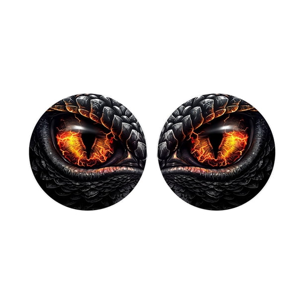 Popular!Pegatina colorida para faros delanteros de ojos de dragón, pegatina redonda para faros delanteros, pegatina estereoscópica 3D, pegatina divertida para coche