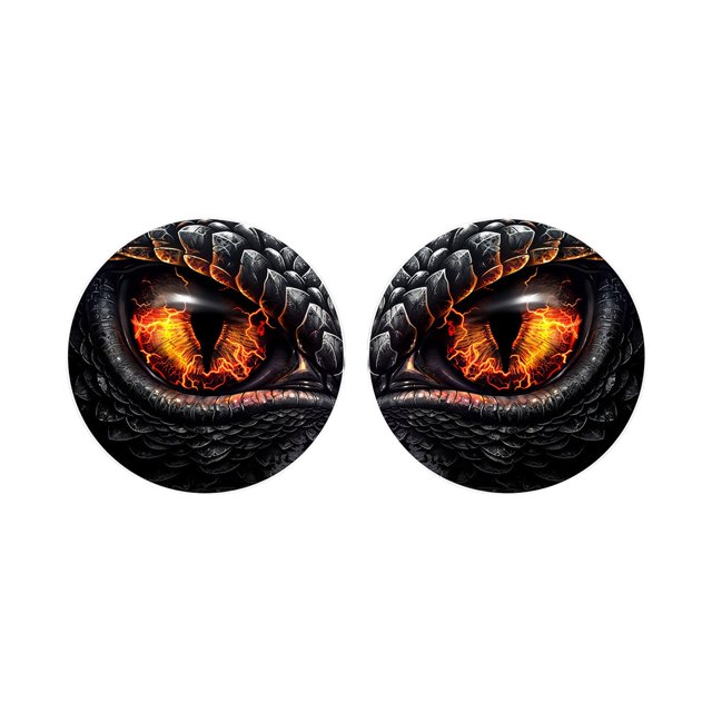 Clearance!Pegatina colorida para faros delanteros de ojos de dragón, pegatina redonda para faros delanteros, pegatina estereoscópica 3D, pegatina divertida para coche