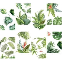 Tropical Leaf Wall Decals Tortoise Fern Leaves Window Clings Wall Decor Stickers PVC Vinyl Peel and Stick