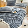 thumbnail image 4 of Steadline 100x70cm Fleece Throw Blanket for Couch Soft Warm Solid Color Polyester Decorative Striped Blanket for Living Room Bedroom Camping Travel All Season Home Decor, 4 of 6