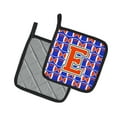 thumbnail image 2 of Carolines Treasures CJ1083-EPTHD Letter E Football Green, Blue and Orange Pair of Pot Holders, 7.5HX7.5W, multicolor, 2 of 2
