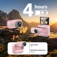 thumbnail image 3 of Ourlife Mini Wearable Action Camera, 4K Video, 48MP Photos, 2.0" Flip Screen, WiFi App, Magnetic Mount, Charging Case, 64GB Card, Pink, 3 of 11