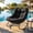 Black, variant on Costway Patio Papasan Rocking Chair,Oversized Egg-shaped Rocker with Thick Cushioned Seat Gray
