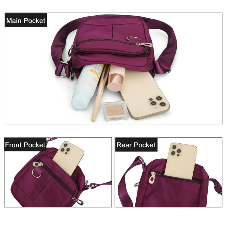 Crossbody Cell Phone Bag, TSV Small Waterproof Nylon Shoulder Purse Wallet  with Adjustable Strap for Women