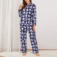 thumbnail image 2 of Haiem crystal flower Skull Pattern Women’s Long-sleeve Sleepwear,Sleepwear Set,2-piece Loungewear Set,Soft PJs Comfy Nightwear with Pockets-XX-Large, 2 of 7
