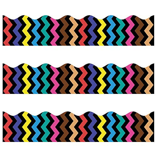 50 ft Back-to-School Decoration Borders for Bulletin Board/Black Board Trim Bulletin Borders Stickers Border Trim Teacher/Student Use for Classroom/School Decoration 
