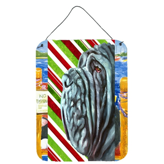 Neapolitan Mastiff Candy Cane Holiday Christmas Wall or Door Hanging Prints
