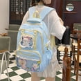 thumbnail image 5 of School Backpack with Transparent Compartment, Lightweight Spacious Backpack, Multi-Layer Loptop Backpack for Travel Shopping, Blue, 5 of 10