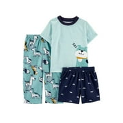 Carter's Little Boys Toddler 3 Piece Dogs Pajamas Pjs Sleepwear Set Size 4T