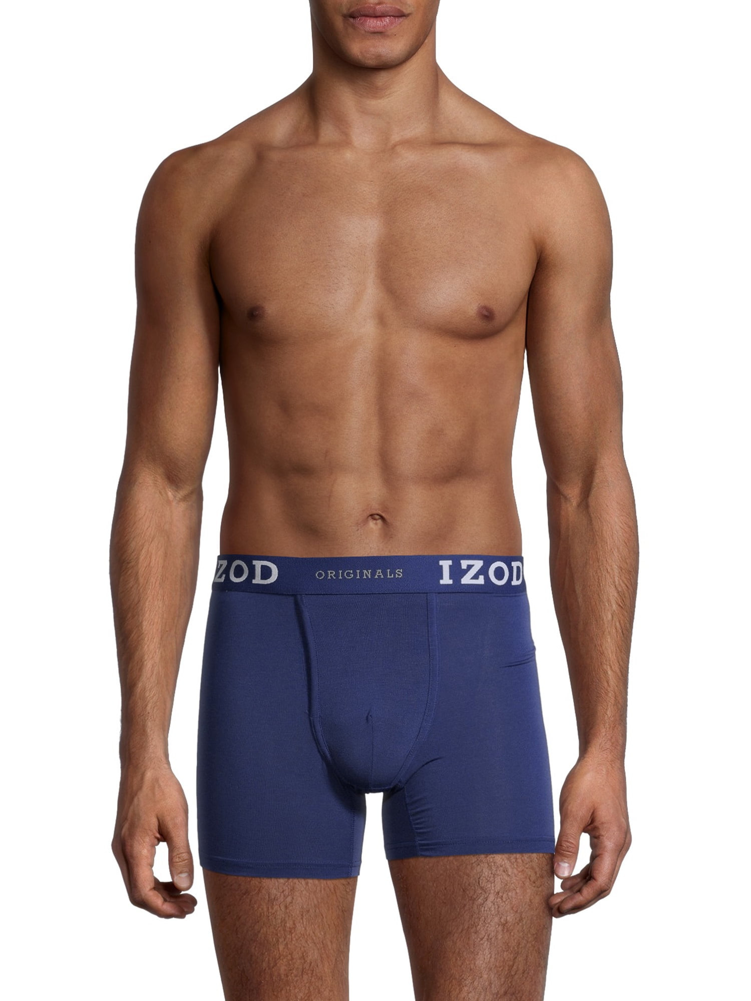 IZOD Men's Mid Thigh Boxer Brief Underwear, 3-Pack, 5.5"
