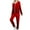 Wine, variant on Womens Sweatsuits 2 Piece Set Lapel V Neck Top with Drawstring Pants Plus Size 2Pc Casual Travel Track Suit Sets Comfy Airport Outfits