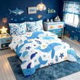 thumbnail image 2 of meiyoeat Cute Ocean Jellyfish Star Whale Twin Bedding for Boys Girls, Kawaii Marine Wildlife Bedding Comforter Set, Blue White, Polkadot Reversible, 7-Piece, 2 of 6