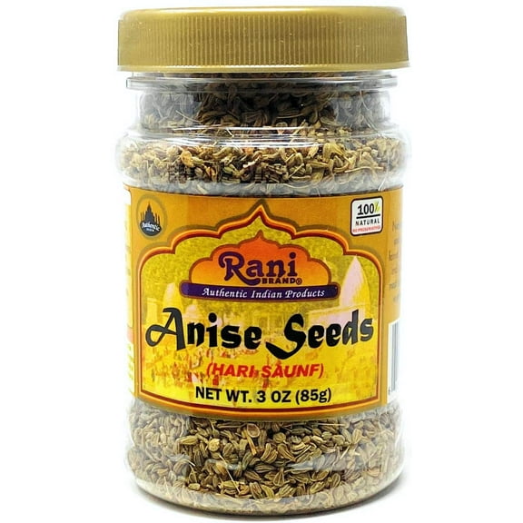 Rani Anise Seeds (Hari Saunf) 3oz (85g) PET Jar ~ All Natural | Gluten Friendly | NON-GMO | Vegan | Indian Origin