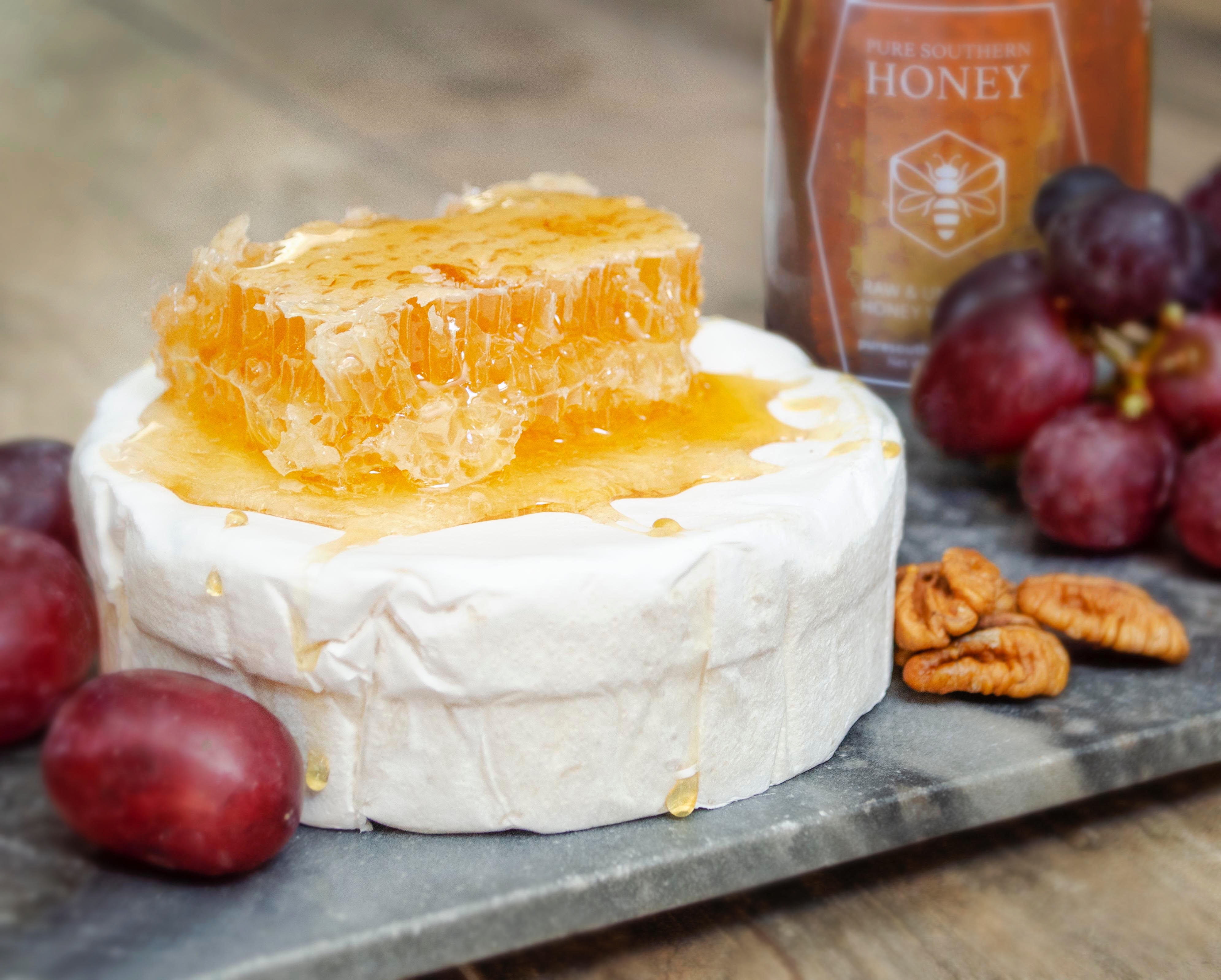 100% Authentic, USA - Made Raw Edible Honeycomb Approx. 14 oz. – Pure Southern Honey – Gourmet - Unheated - Non - GMO, No Additives, All - Natural Sweetener