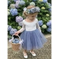 thumbnail image 3 of 2Bunnies Girls' 12M-10yr Peony Lace Straight Long Sleeve Knee Flower Girl Dress, 3 of 7
