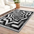thumbnail image 2 of Black White Swirl Area Rug 3x4, Abstract Swirl Rugs for Bedroom, Non Slip Stain Resistant Machine Washable Low Pile Super Soft, Black White Striped Carpet for Home Decor 8IUp1-254, 2 of 7