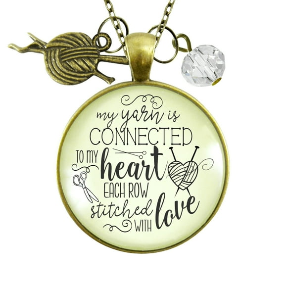 Knitting Necklace Yarn Connected Gutsy Goodness Female Adult Bronze Metal Jewelry