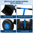 thumbnail image 6 of EastVita 29.1W x 14H Snow Shovel with Wheels Heavy Duty Snow Pusher with Snow Removal Adjustable Angle and Height Handle Blue, 6 of 7