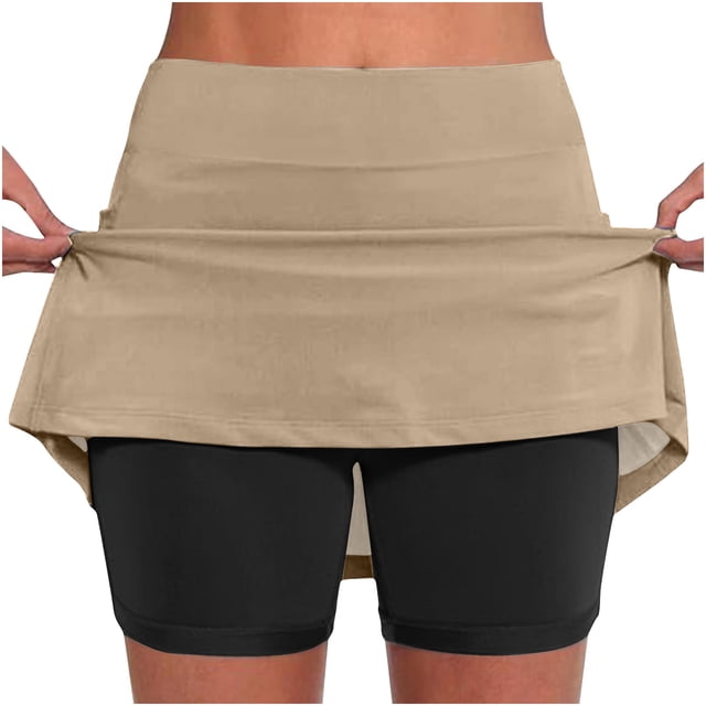 Bowake Jupe-Short Athlétique Taille Haute pour Femmes avec Short pour Course Entraînement Sports Golf