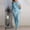 Blue, variant on SEMPAI Casual Long Hooded Fashion Solid Pants Women Sleeve Sport Tops Long Set Women Suits & Sets