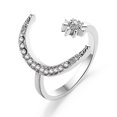 thumbnail image 1 of Moon Star Open Ring Ethnic Adjustable Open Knuckle Ring Boho Ring for Women, 1 of 10