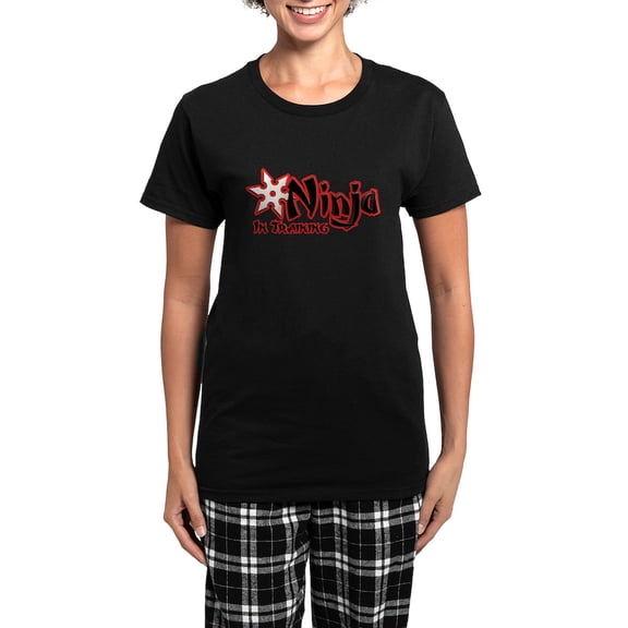 CafePress - Ninja In Training Women's Dark Pajamas - Women's Short Sleeve Print T-Shirt and Pants Dark Cotton Pajama Set