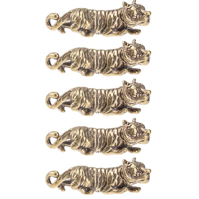 KAKOWELY 5 llaveros colgantes con forma de tigre, accesorios retro decorativos.