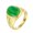 Gold Green, variant on Men's Stainless Steel Vintage Unique Crystal Inlay Oval Gemstone Signet Ring Special Flower Patter Carved Wedding Band Gold Size 10
