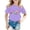 Purple, variant on Gaexia Girls Casual Letter Print Short Sleeved T Shirt Top Kids Back To School Clothes Outfit (Purple,12-13 Years)