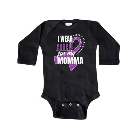 

Inktastic Chronic Pain I Wear Purple For My Momma Gift Baby Boy or Baby Girl Long Sleeve Bodysuit