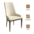 thumbnail image 6 of LeisureMod Modern Dining Chair Upholstered in Leather with Brown Rubberwood Legs Accent Kitchen Room Side Chairs Viva Series in Light Taupe, 6 of 11