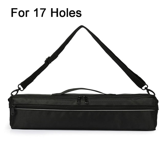MYG Soft lining 1617 Holes Flute Bag Padded Concert with Adjustable Shoulder Strap