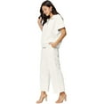 thumbnail image 5 of Double Take Full Size Texture Half Zip Short Sleeve Top and Pants Set, 5 of 10