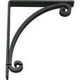 thumbnail image 6 of Ekena Millwork 2"W x 10"D x 12"H Legacy Wrought Iron Bracket, (Triple center brace), Powder Coated Black, 6 of 11
