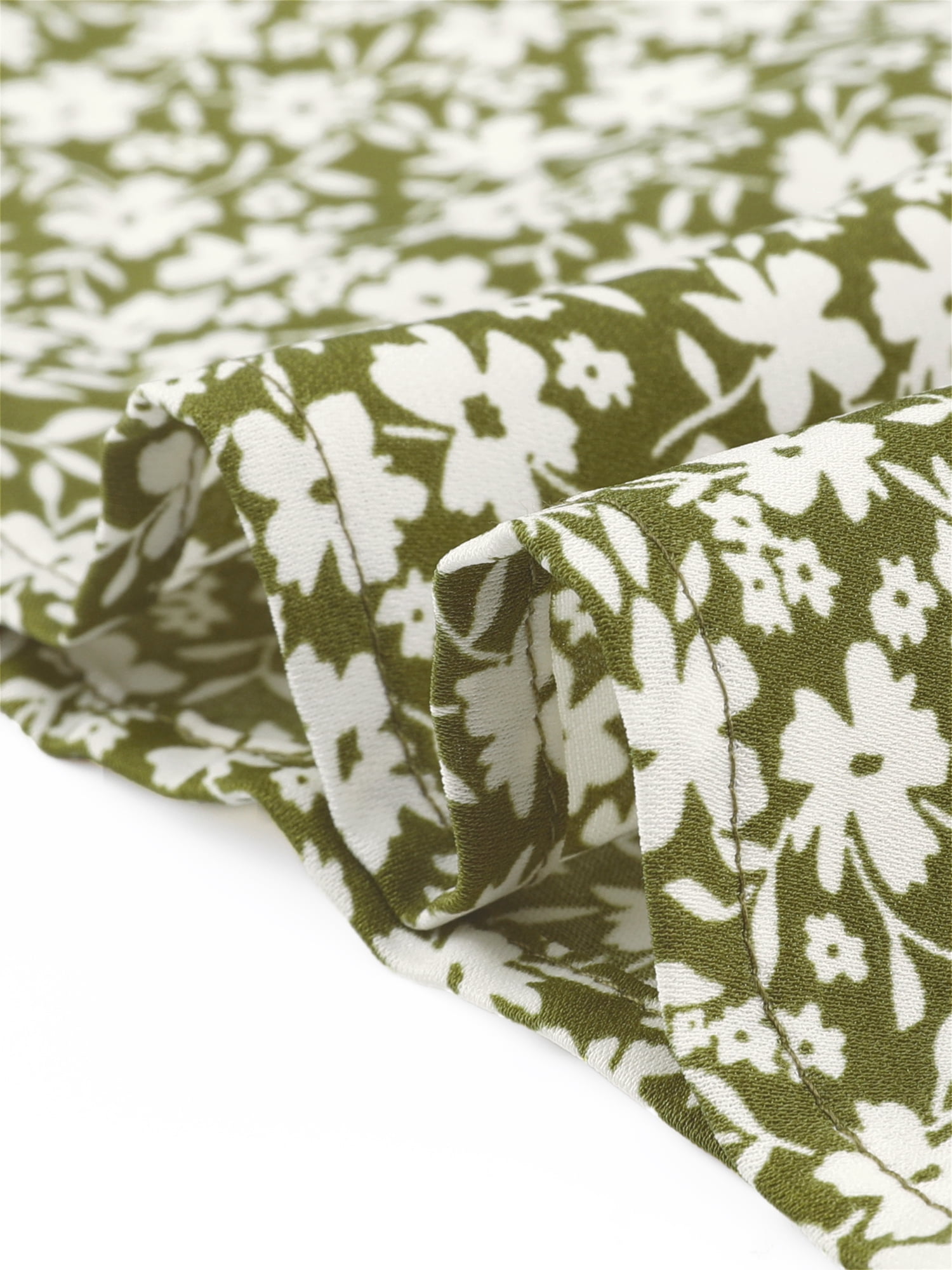 DARING DIVA Women's Floral Print A-Line Midi Skirt Skirts XL Green White