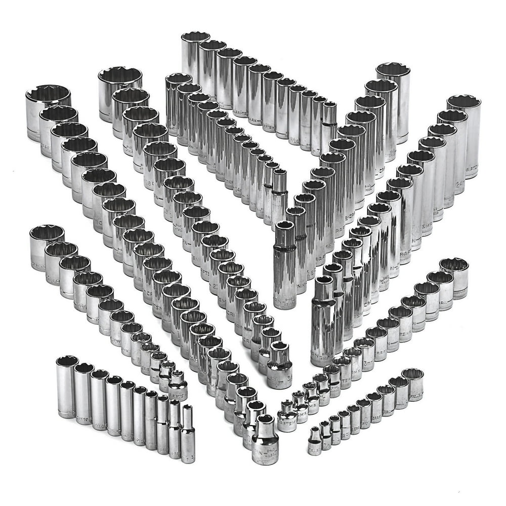 Craftsman Socket Set 142 pc. 12-Point 1/4 in. 3/8 in. & 1/2 in. Drive