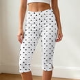 thumbnail image 2 of 2026 New Women Side Slit Capri Pants Stretchy Slim Fit Capris Yoga Leggings Y2k Knee Length Going Out Cropped Pants(White,S), 2 of 5