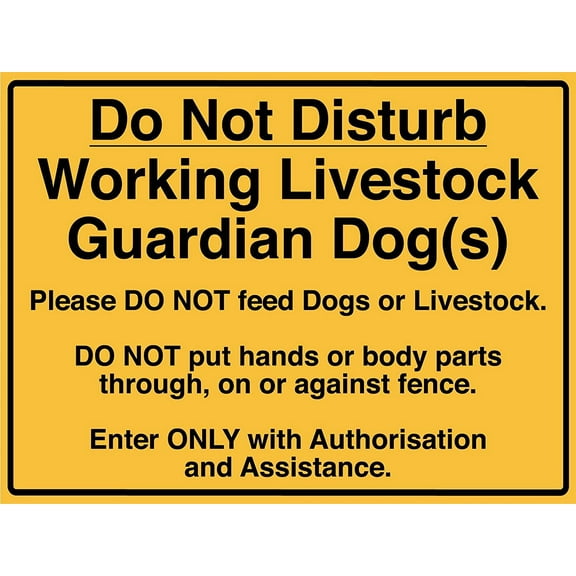 Do Not Disturb Working Livestock Guardian Dog Sign Metal Tin Sign12x16 Inches Caution Danger Safety Security Warning Notice Signs