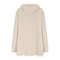 thumbnail image 4 of Timegard Oversized Hoodies for Women Fall Ribbed V Neck Button Long Sleeve Pullover Loose Comfy Tops, 4 of 6