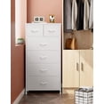 thumbnail image 5 of Tall Dresser for Bedroom Vertical Skinny Dresser - Sturdy Steel Frame, Wood Top, Easy Pull Fabric Bins- Organizer Unit for Bedroom, Entryway, Closets - 6 Drawers (White), 5 of 16