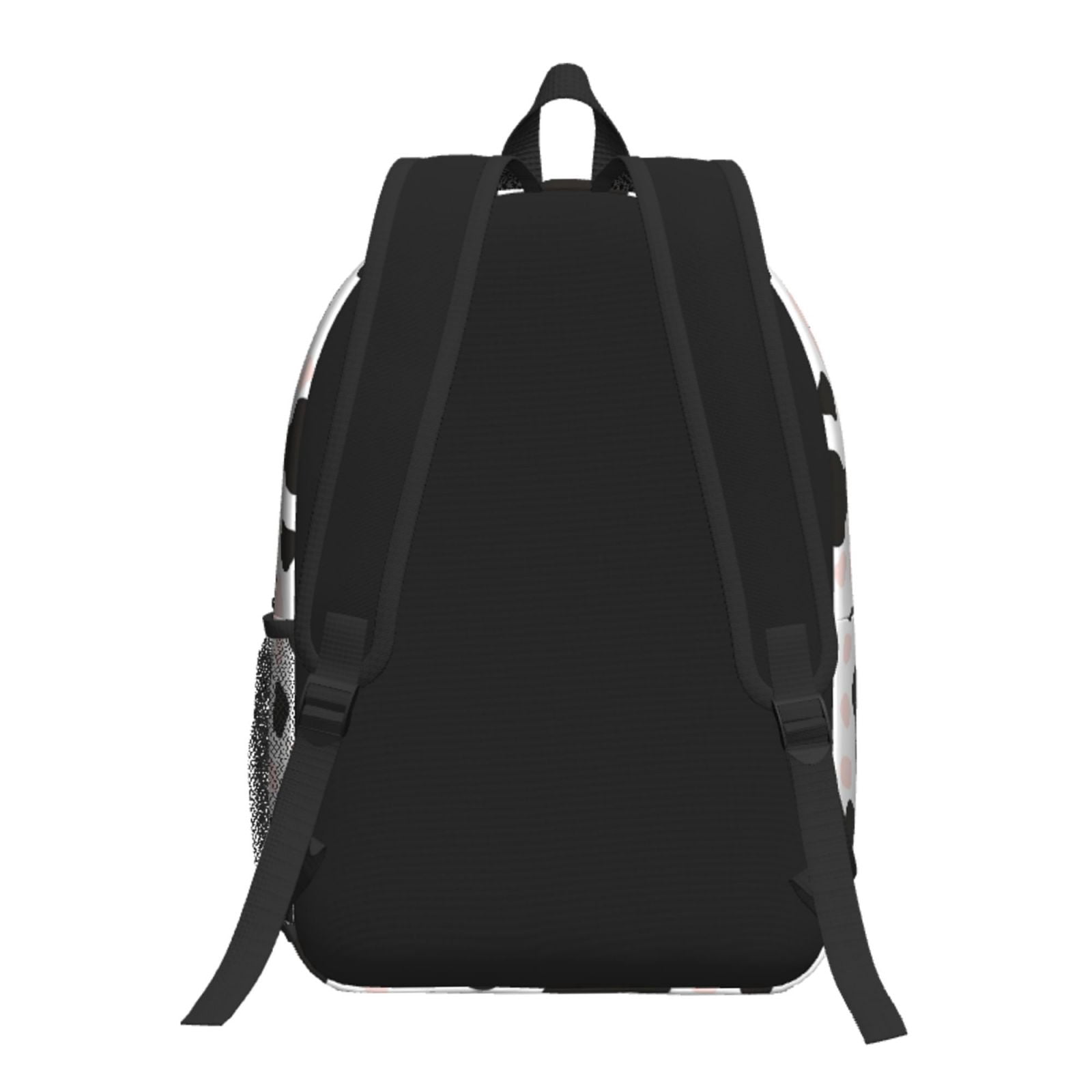 17in Backpack With Pocket Adjustable Shoulder Strap Large Capacity Zipper Opening And Closing Double Pull Head Zipper For Work Travel Sports Simple Cow-Print Pattern1_3