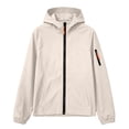 thumbnail image 2 of BXJX Boys Rain Jackets, Full Zip Hooded Windproof Water Resistant Windbreaker with Pockets Beige Size 14-15 T, 2 of 9