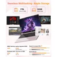 thumbnail image 4 of 15.6" IPS FHD-Gaming-Laptop, AMD Ryzen 7 8745HS 32GB DDR5 RAM 1TB SSD (8C/16T, up to 4.9GHz) Radeon 780M Graphics Business Computer with 100W Type-C Backlit Keyboard, Fingerprint USB-C 4.0, 4 of 8